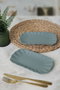 Hermia Juego de Platos de Gres Cerámico Azul Claro (2 Piezas) 23 x 13 cm
